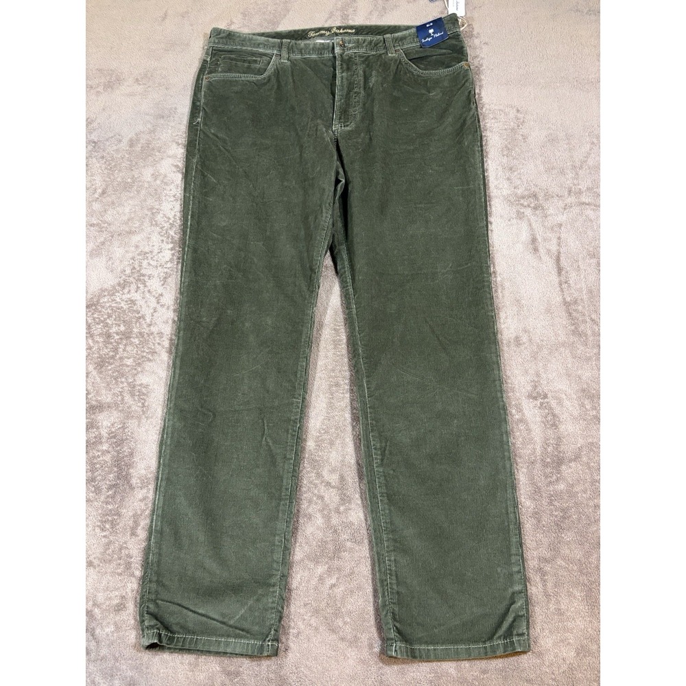 NWT Tommy Bahama Sea Coast Corduroy 5 Pocket Pants Green Mens 38x32